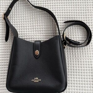 Coach (Factory Outlet) Black Leather Shoulder Bag or Crossbody Bag.
